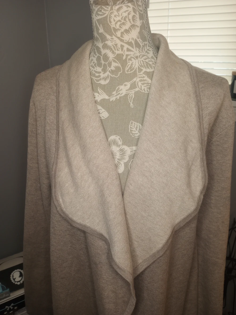 Chico's Women's Open-Front Shawl Collar Cardigan - Light Taupe